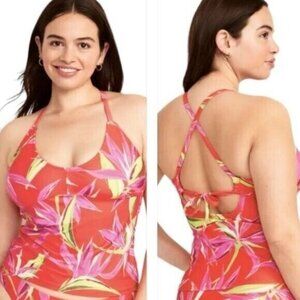 Old Navy Scoop-Neck‎ Bathing Suit Medium Tankini Swim Top Bottoms Bikini …